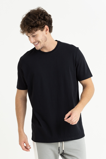 camiseta masculina manga curta basica premium lisa preta sem logo