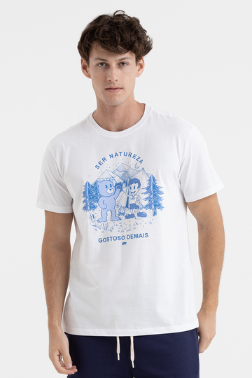 Camiseta Masculina Manga Curta Ser Natureza Branca