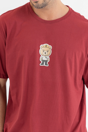 Camiseta Masculina Manga Curta Maxi Over The Bears Go On Vermelha