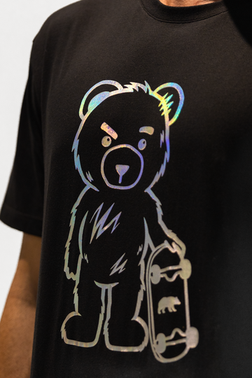 Camiseta Masculina Manga Curta Oversized Teddy Stret Color Fun Preta
